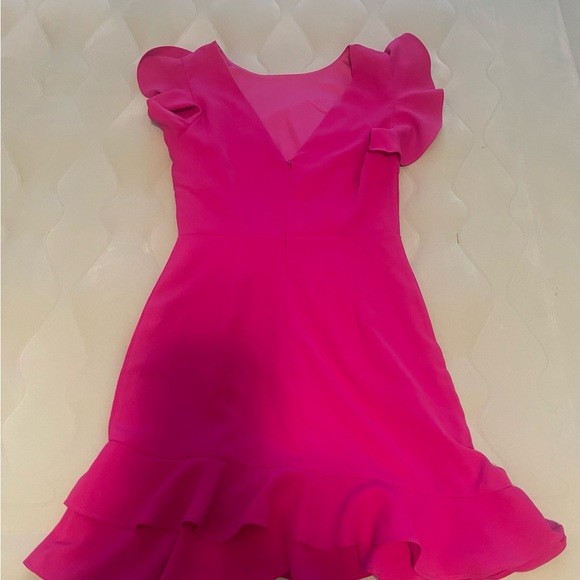 Hot Pink Ruffled Dress - Picture 2 of 3